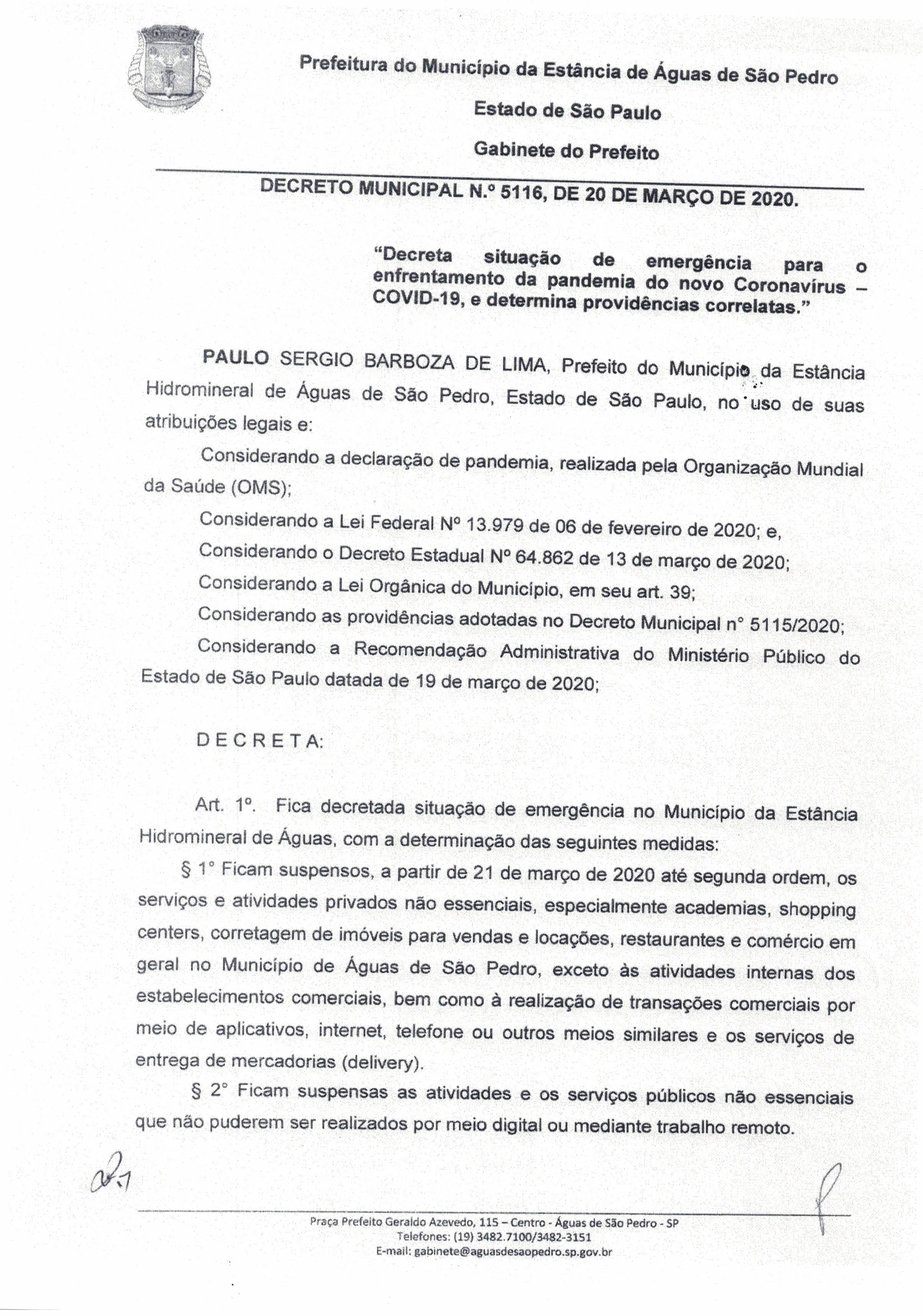 Imagem 2020320_DECRETO MUNICIPAL 5116, DE 20 DE MARÇO DE 2020_000173 Selecione a Imagem